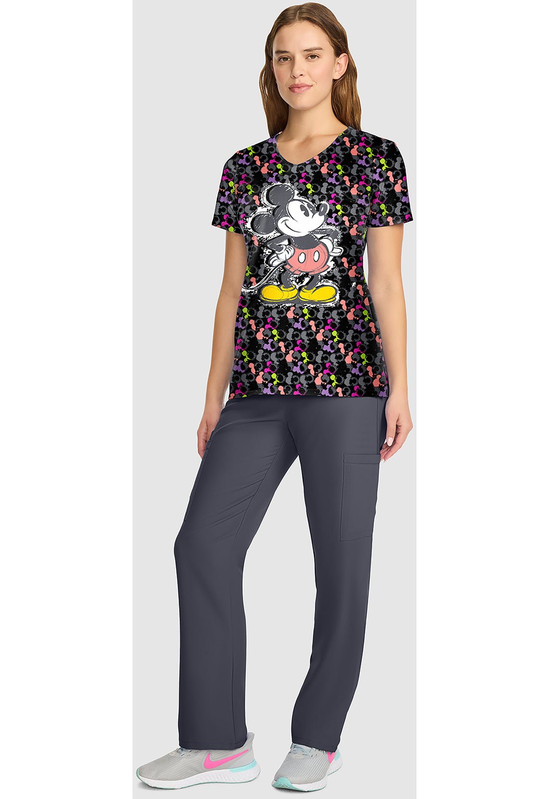 Mickey Mouse Cherokee Tooniforms Disney V Neck Scrub Top TF626 MKZI - Scrubs Select