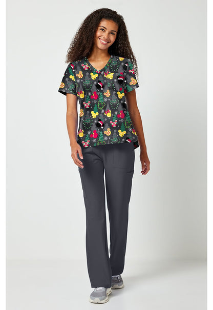 Mickey Mouse Tooniforms Disney Christmas V Neck Scrub Top TF797 MKYJ - Scrubs Select
