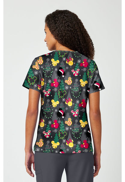Mickey Mouse Tooniforms Disney Christmas V Neck Scrub Top TF797 MKYJ - Scrubs Select