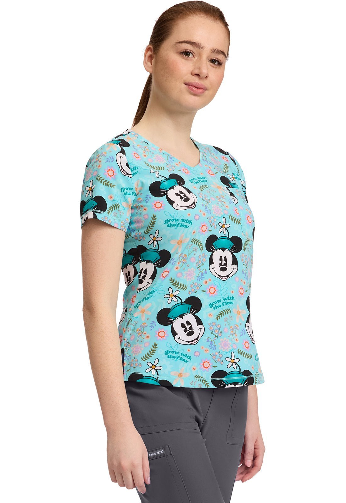 Mickey Mouse Tooniforms Disney Rounded V Neck Scrub Top TF786 MNWS - Scrubs Select