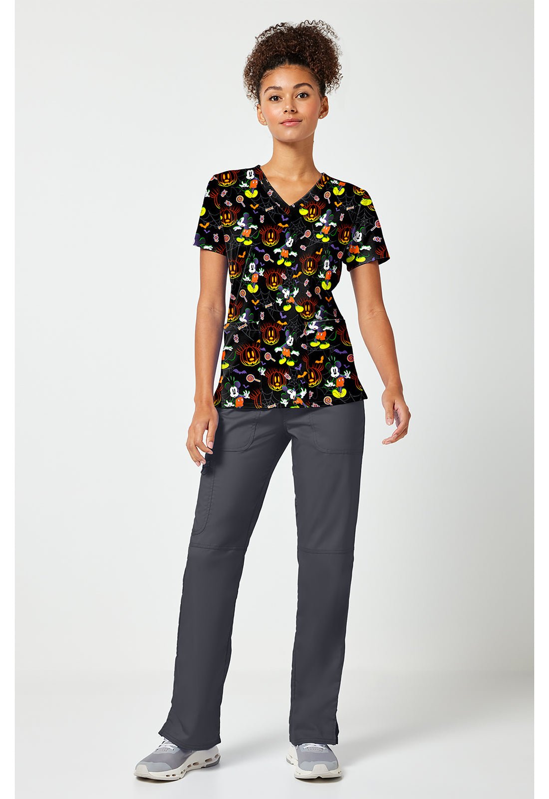 Mickey Mouse Tooniforms Licensed Disney Halloween V Neck Scrub Top TF796 MKXW - Scrubs Select