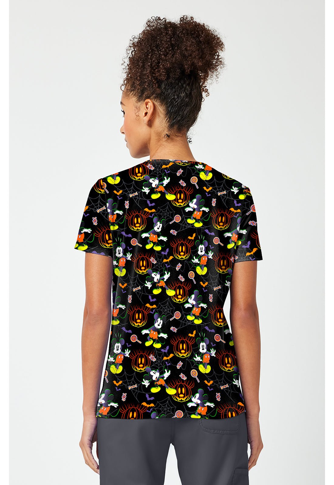 Mickey Mouse Tooniforms Licensed Disney Halloween V Neck Scrub Top TF796 MKXW - Scrubs Select