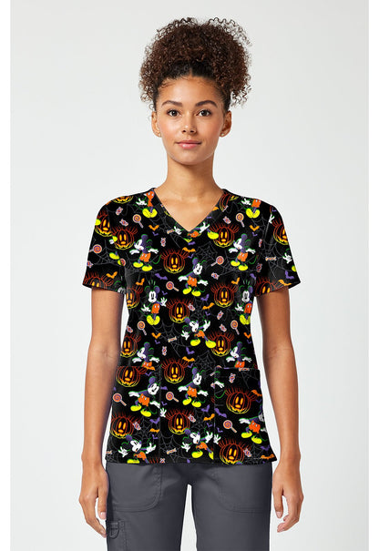 Mickey Mouse Tooniforms Licensed Disney Halloween V Neck Scrub Top TF796 MKXW - Scrubs Select
