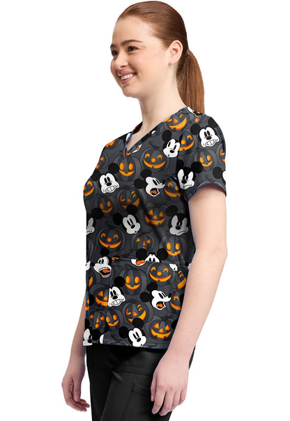Mickey Mouse Tooniforms Licensed Disney Halloween V Neck Scrub Top TF796 MKZS - Scrubs Select