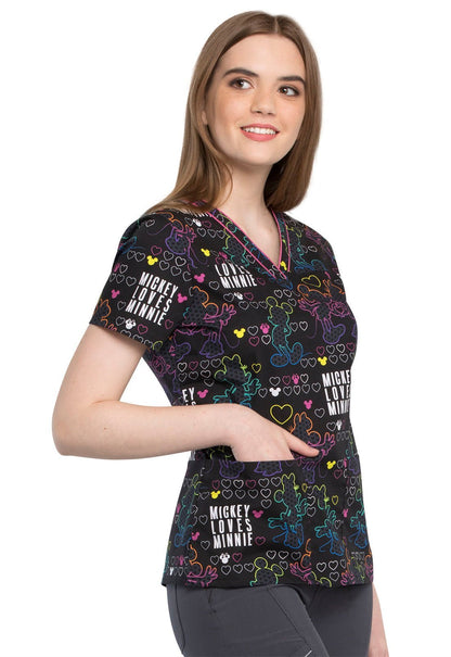 Mickey Mouse Tooniforms Licensed Disney V Neck Scrub Top TF610 MNMO - Scrubs Select