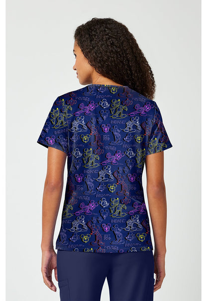 Mickey Mouse Tooniforms Licensed Disney V Neck Scrub Top TF797 MKXC - Scrubs Select