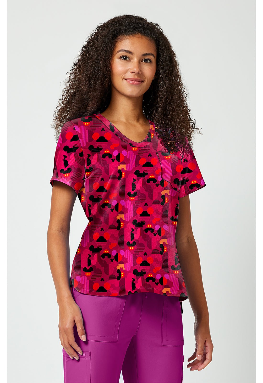 Mickey Mouse Tooniforms Licensed Disney V Neck Scrub Top TF797 MKXG - Scrubs Select