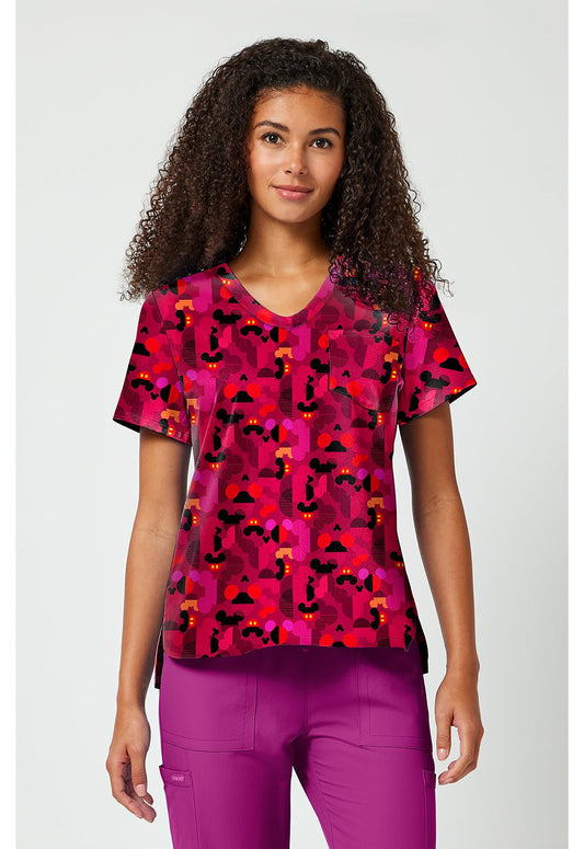Mickey Mouse Tooniforms Licensed Disney V Neck Scrub Top TF797 MKXG - Scrubs Select