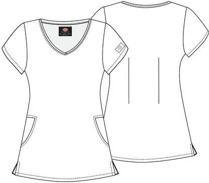 Mineral Swirl Dickies EDS Print V Neck Scrub Top DK881 MRSW - Scrubs Select