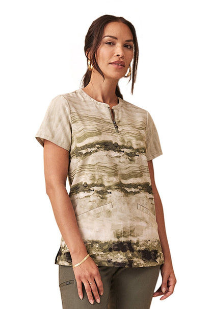 Mineral Way Healing Hands Ivy Print Scrub V Neck Top HH907 MIWY - Scrubs Select