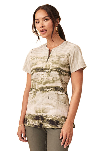 Mineral Way Healing Hands Ivy Print Scrub V Neck Top HH907 MIWY - Scrubs Select