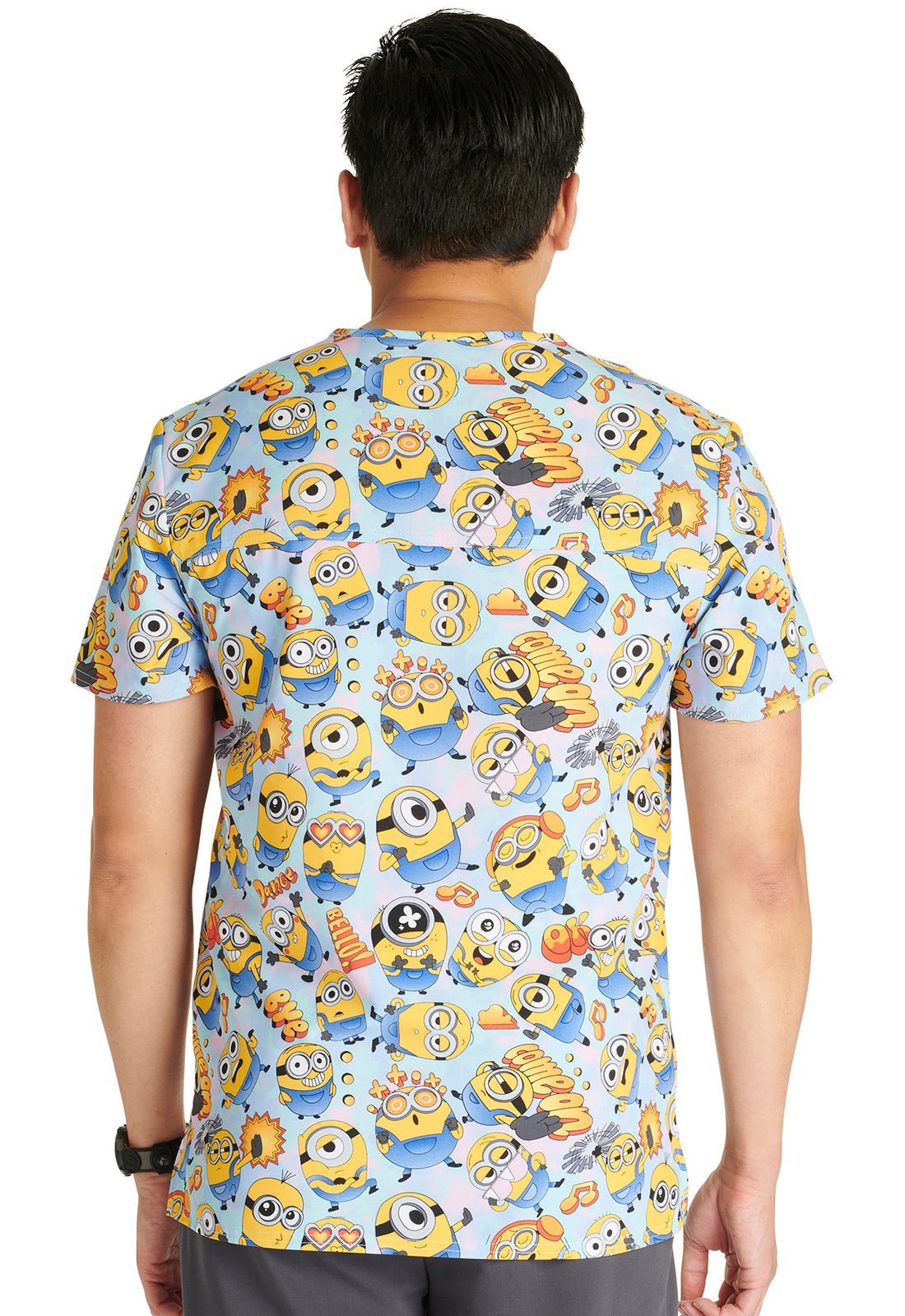 Cherokee TF688 DPKT Minions Breakin' Thru Unisex V-Neck Scrub Top