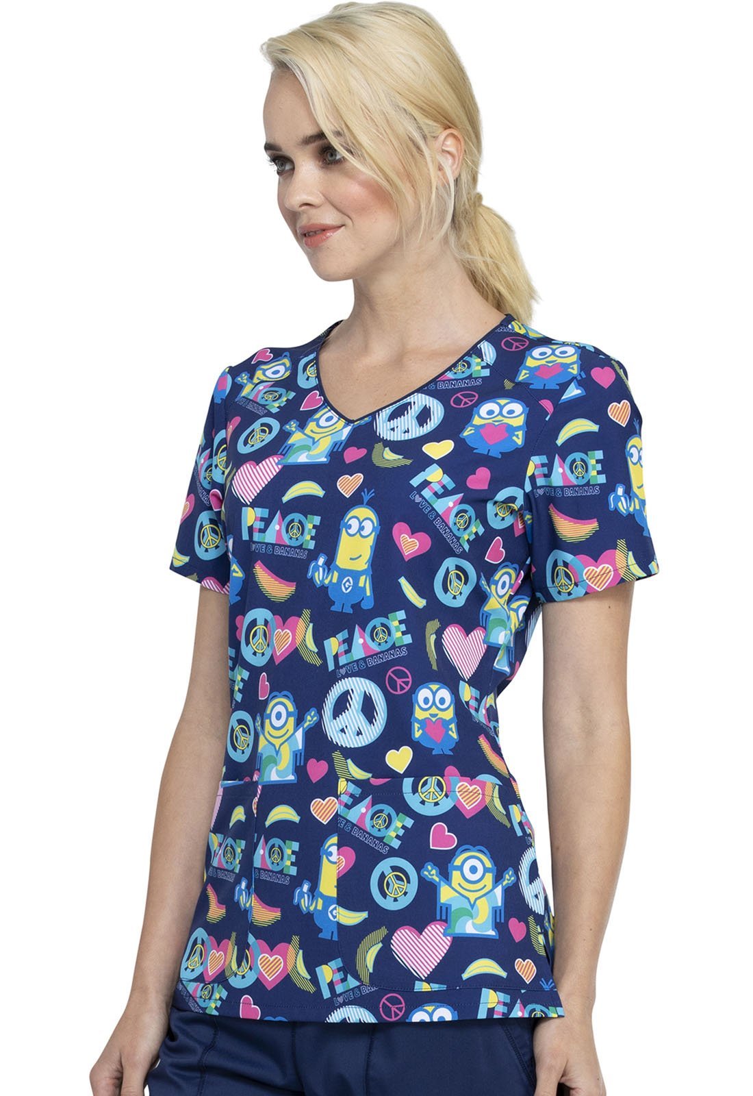 Minions Tooniforms Despicable Me V Neck Scrub Top TF659 DPAB - Scrubs Select