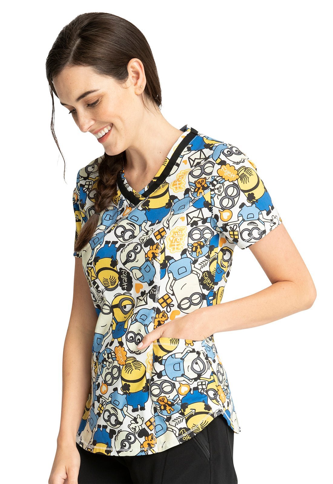 Minions Tooniforms Despicable Me V Neck Scrub Top TF769 DPLM - Scrubs Select