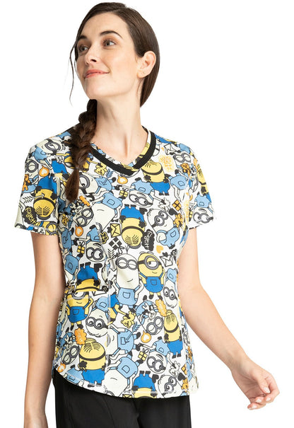 Minions Tooniforms Despicable Me V Neck Scrub Top TF769 DPLM - Scrubs Select