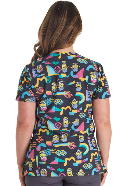 Minions Tooniforms Licensed V Neck Scrub Top TF614 DPPV - Scrubs Select
