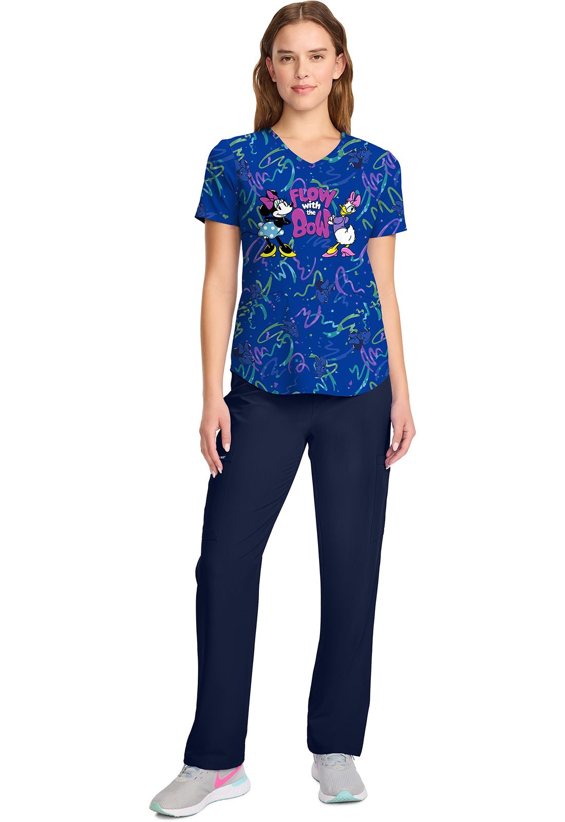 Minnie Daisy Tooniforms Licensed Disney V Neck Scrub Top TF737 MKWZ - Scrubs Select