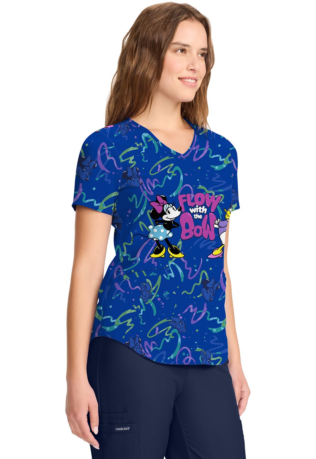 Minnie Daisy Tooniforms Licensed Disney V Neck Scrub Top TF737 MKWZ - Scrubs Select
