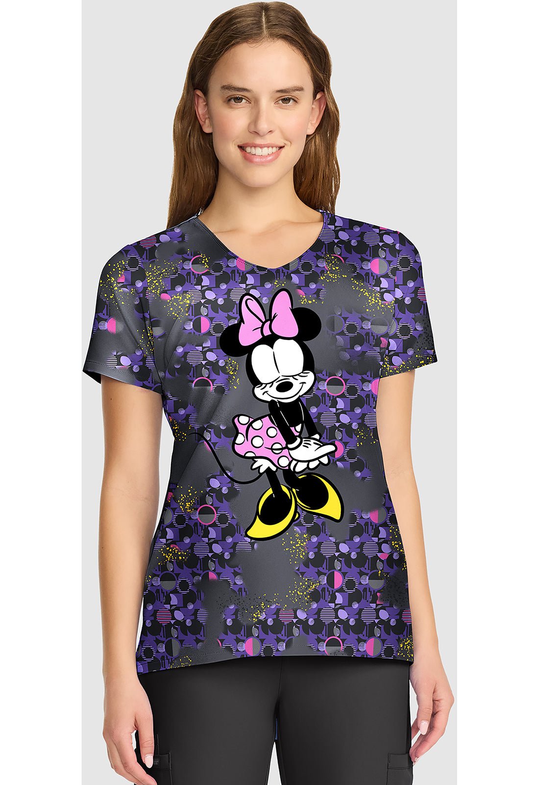 Minnie Mouse Cherokee Tooniforms Disney V Neck Scrub Top TF626 MNFF - Scrubs Select