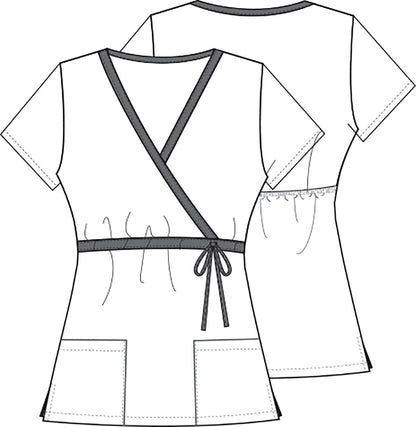 Minnie Mouse Tooniforms Disney Mock Wrap Scrub Top 6625C MKBM - Scrubs Select