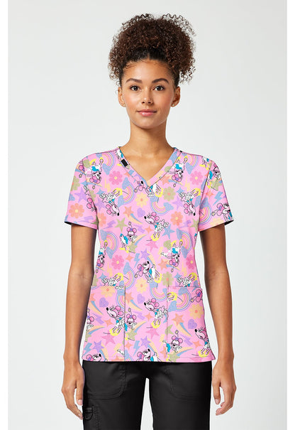 Minnie Mouse Tooniforms Disney V Neck Scrub Top TF796 MNGZ - Scrubs Select