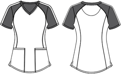 Minnie Mouse Tooniforms Licensed Disney V Neck Scrub Top TF679 MNAYG - Scrubs Select