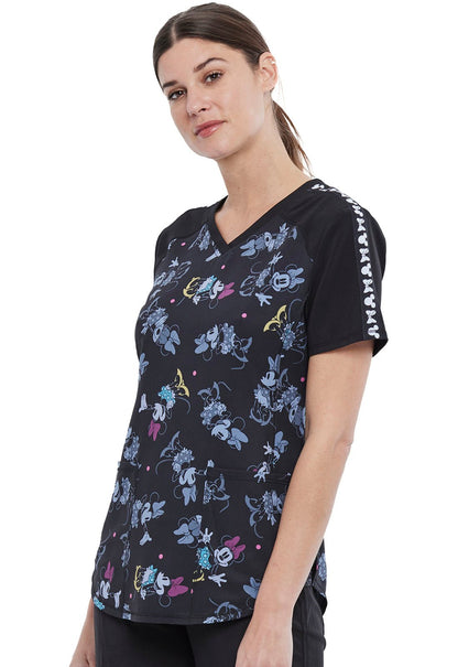 Minnie Mouse Tooniforms Licensed Disney V Neck Scrub Top TF679 MNAYG - Scrubs Select