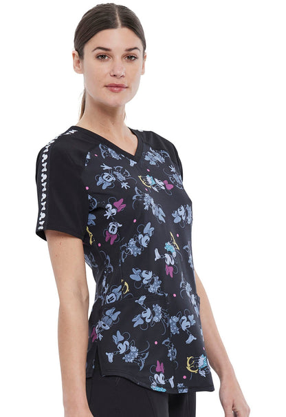 Minnie Mouse Tooniforms Licensed Disney V Neck Scrub Top TF679 MNAYG - Scrubs Select