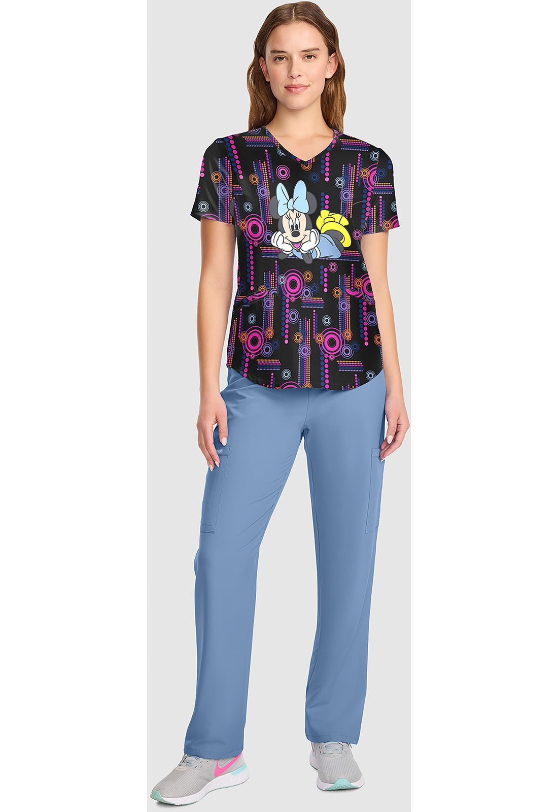 Minnie Mouse Tooniforms Licensed Disney V Neck Scrub Top TF737 MNXT - Scrubs Select