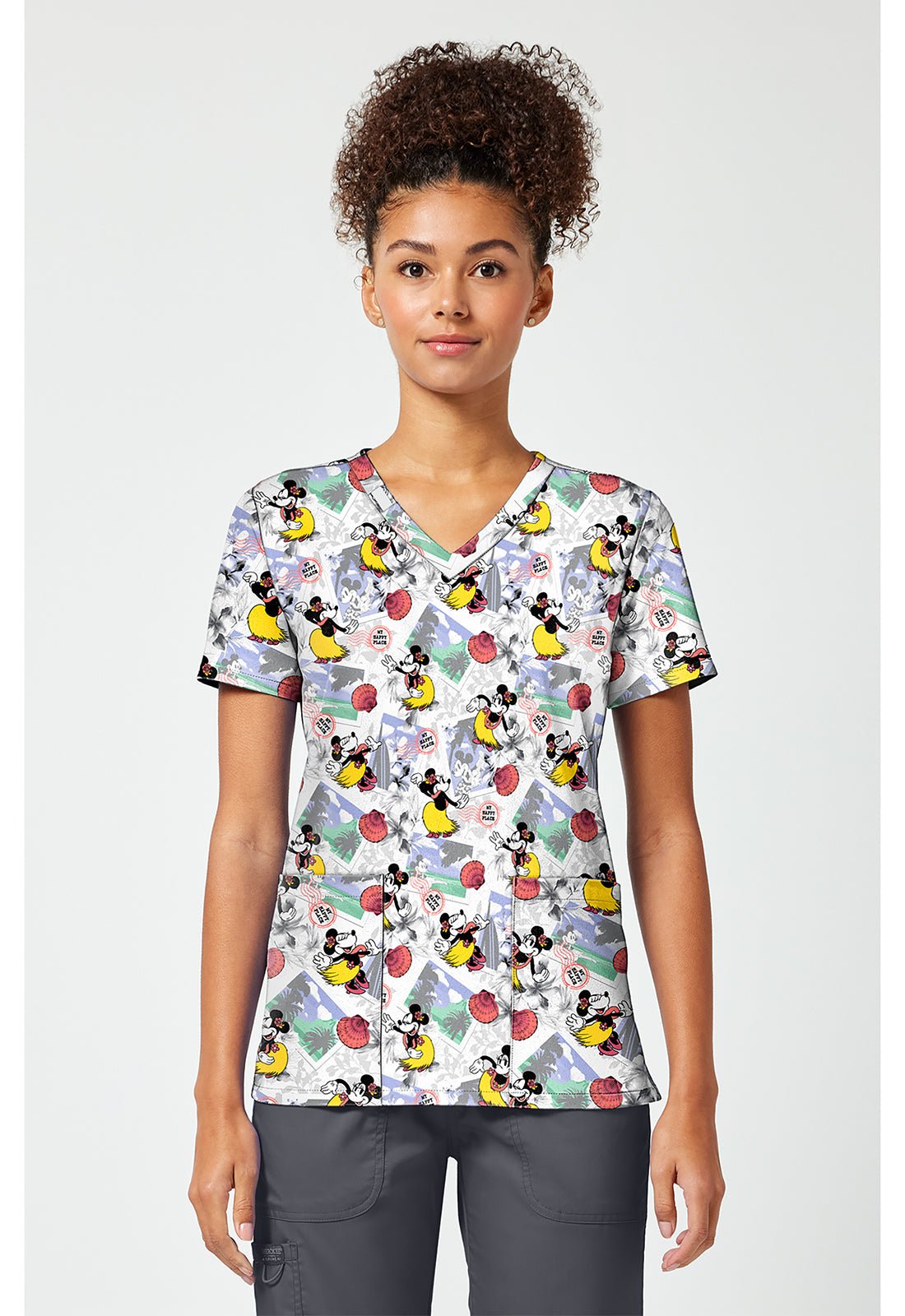 Minnie Mouse Tooniforms Licensed Disney V Neck Scrub Top TF796 MKZL - Scrubs Select