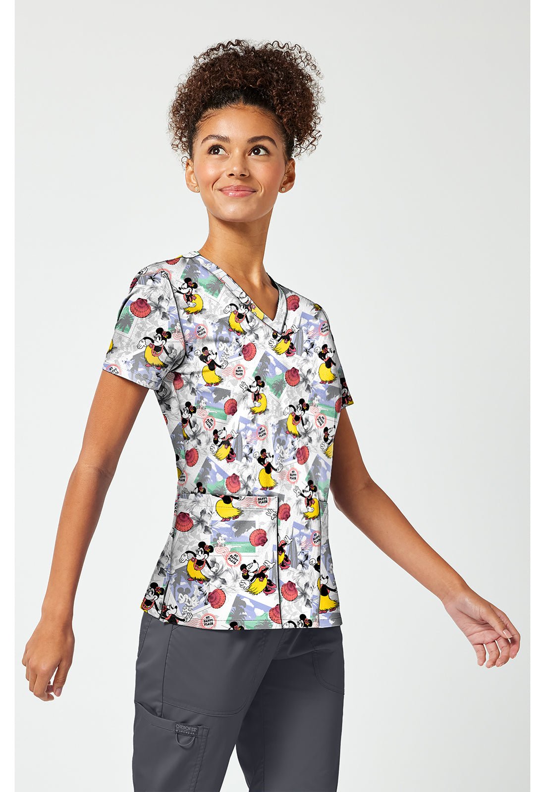 Minnie Mouse Tooniforms Licensed Disney V Neck Scrub Top TF796 MKZL - Scrubs Select