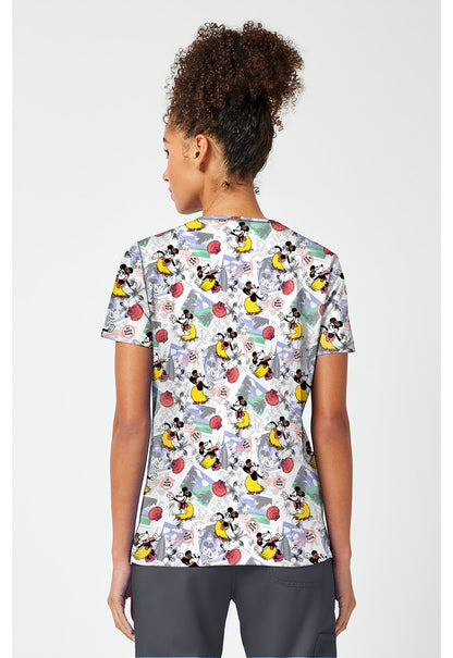 Minnie Mouse Tooniforms Licensed Disney V Neck Scrub Top TF796 MKZL - Scrubs Select