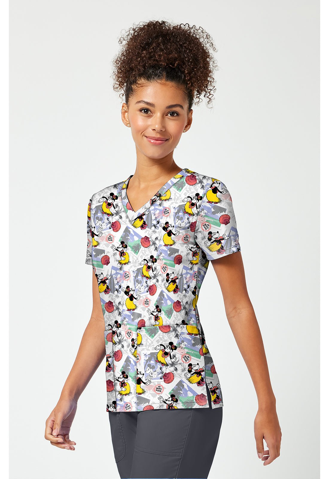 Minnie Mouse Tooniforms Licensed Disney V Neck Scrub Top TF796 MKZL - Scrubs Select
