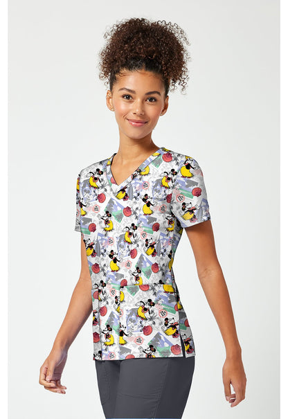 Minnie Mouse Tooniforms Licensed Disney V Neck Scrub Top TF796 MKZL - Scrubs Select