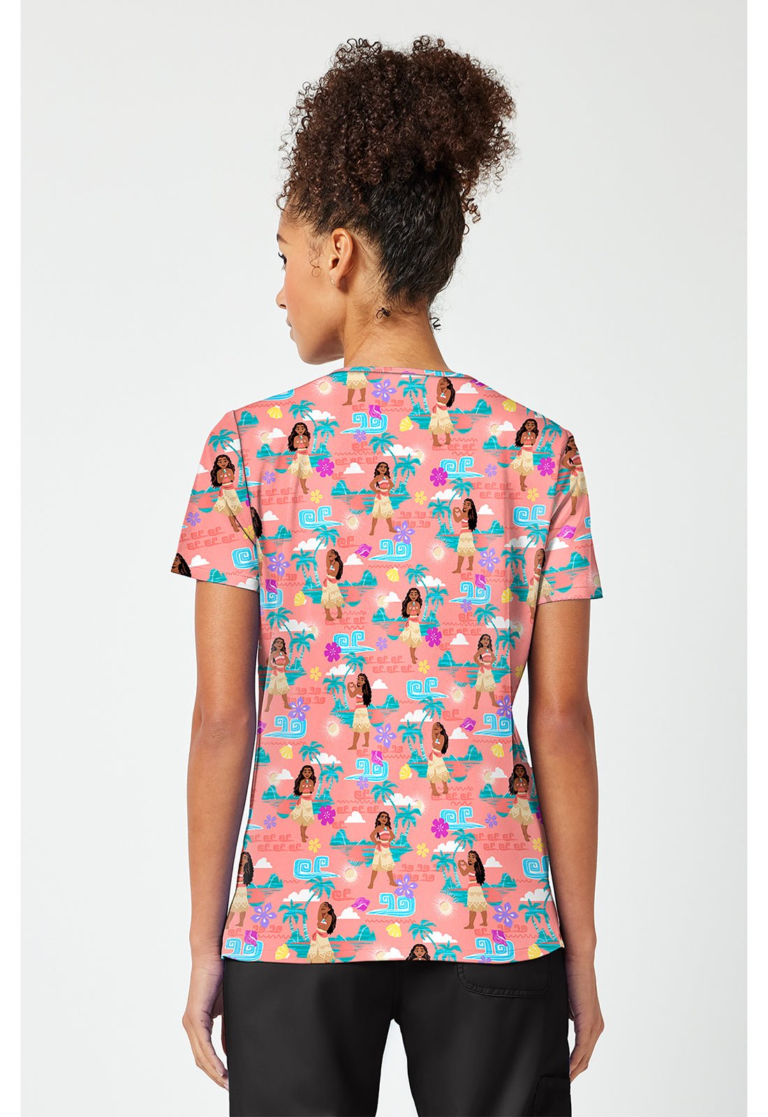 Moana Tooniforms Licensed Disney V Neck Scrub Top TF796 MHIS - Scrubs Select