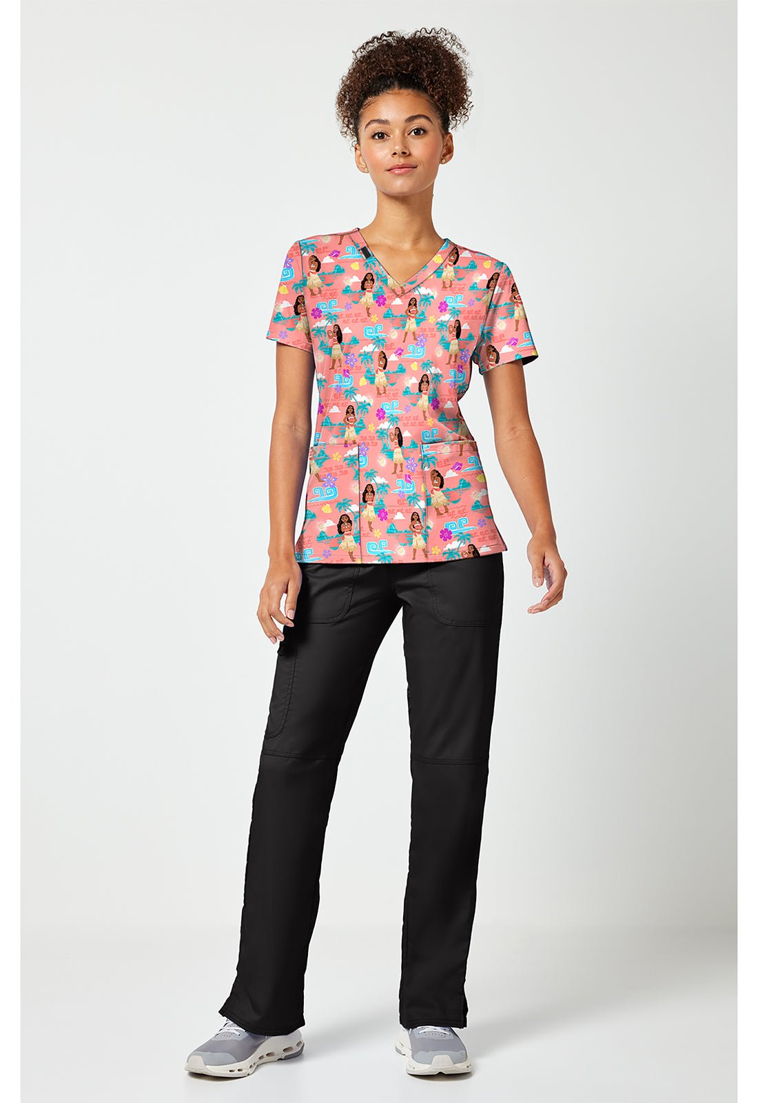 Moana Tooniforms Licensed Disney V Neck Scrub Top TF796 MHIS - Scrubs Select
