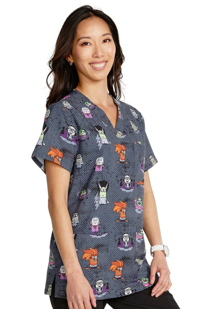 Monster Minions Cherokee Tooniforms Halloween Unisex V Neck Scrub Top TF687 DPNS - Scrubs Select