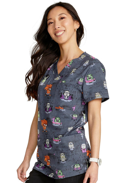 Monster Minions Cherokee Tooniforms Halloween Unisex V Neck Scrub Top TF687 DPNS - Scrubs Select