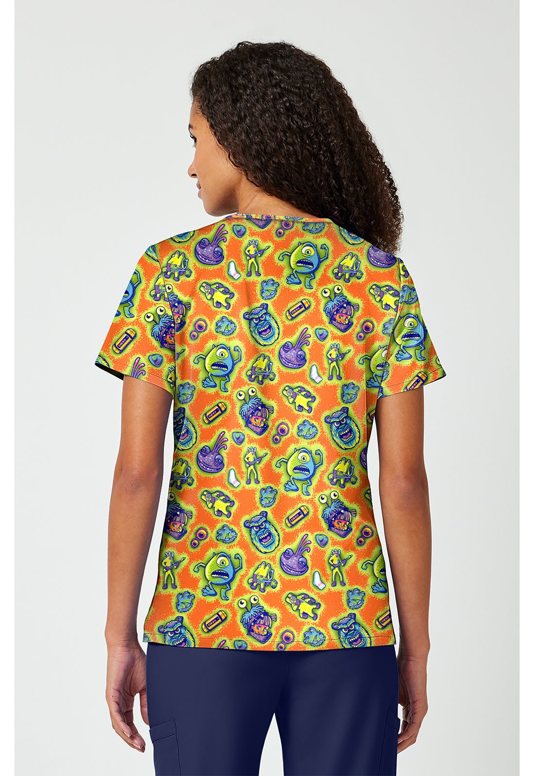 Monsters Inc Tooniforms Licensed Disney V Neck Scrub Top TF797 MCMP - Scrubs Select