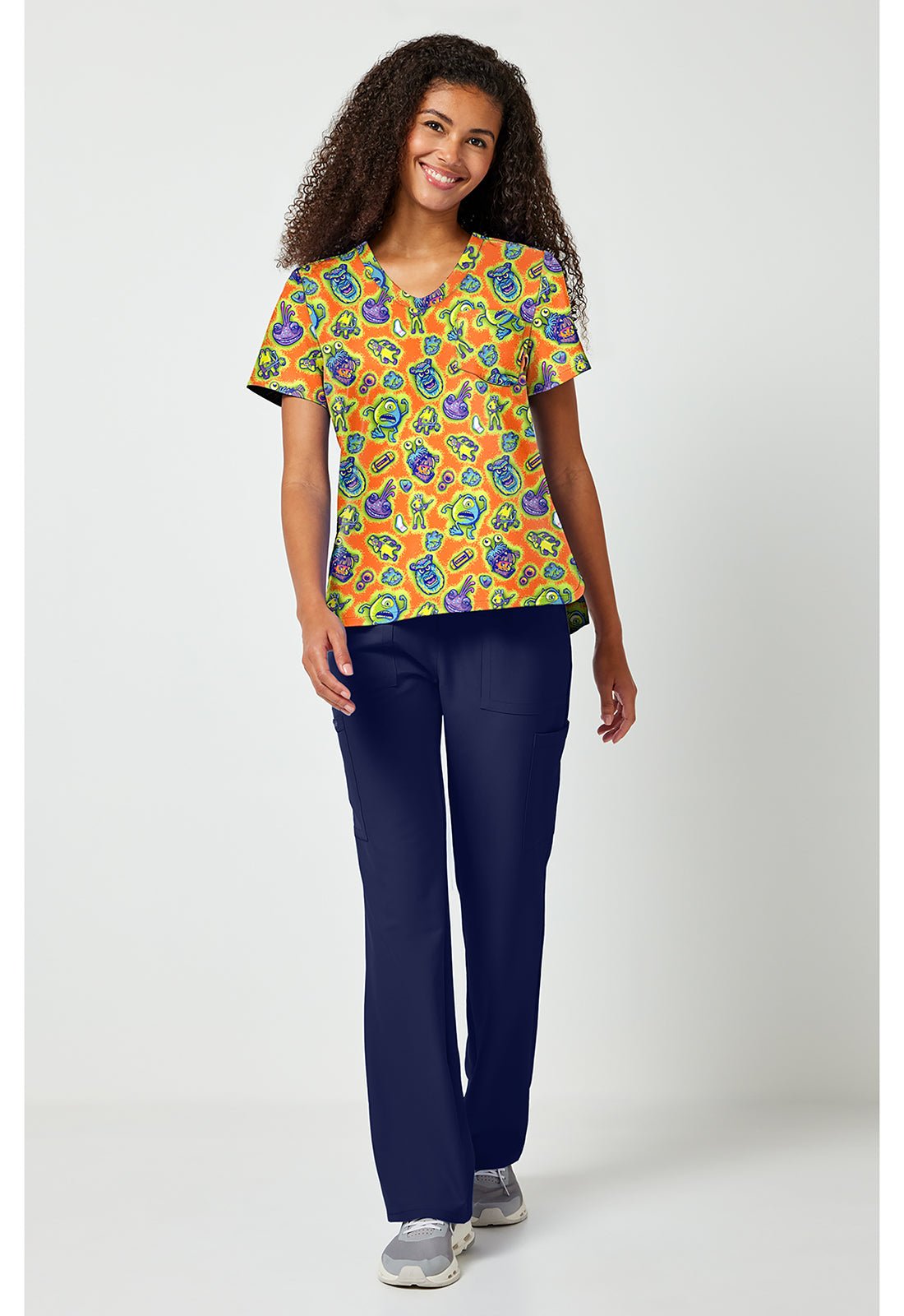 Monsters Inc Tooniforms Licensed Disney V Neck Scrub Top TF797 MCMP - Scrubs Select
