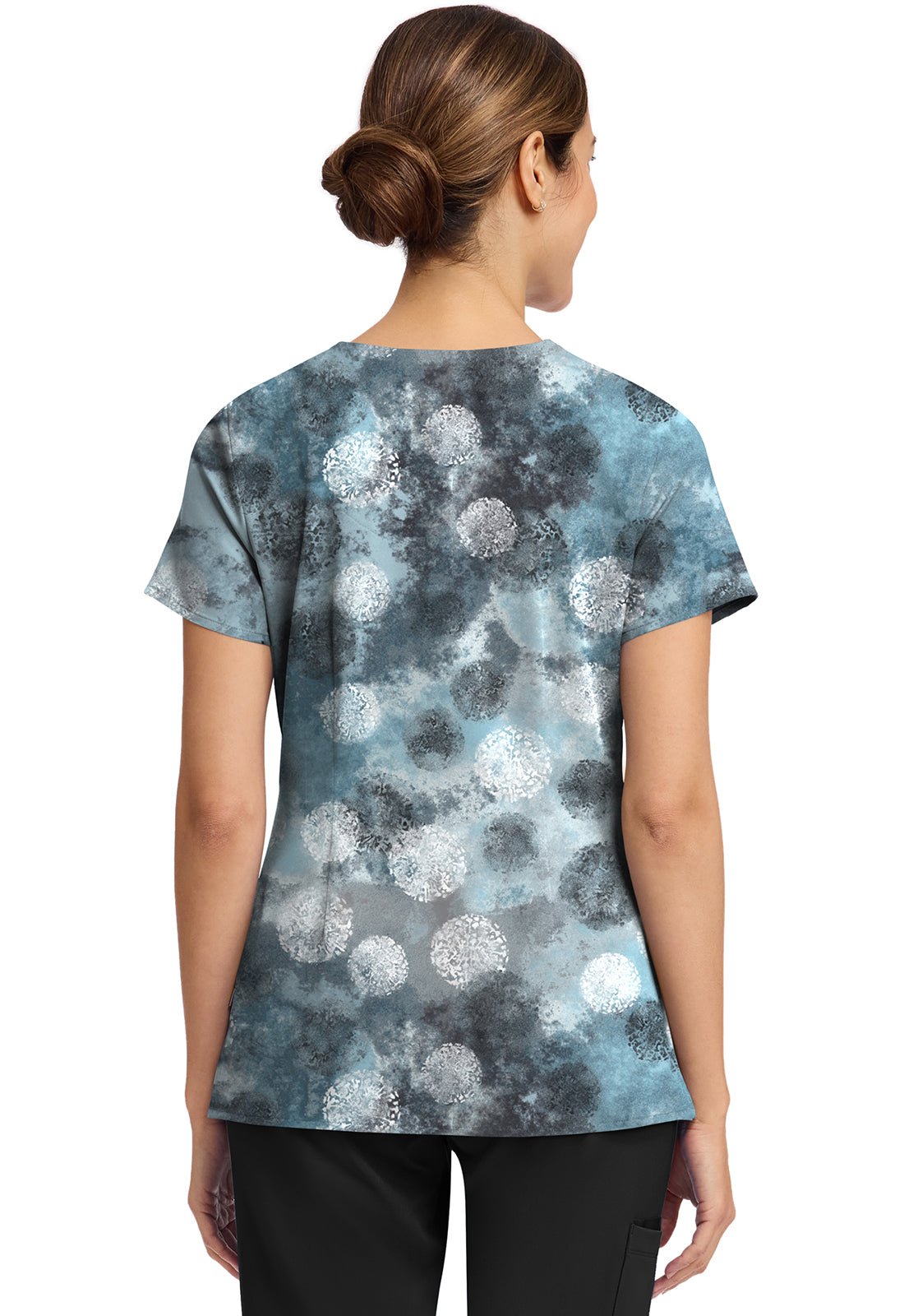 Moody Dots Healing Hands Amanda Print Scrub V Neck Top HH910 MDDT - Scrubs Select