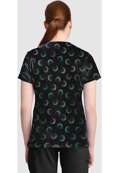 Moonlight Shimmer Med Couture Print V Neck Scrub Top MC632 MNLH - Scrubs Select