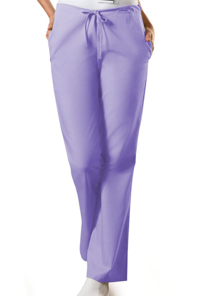 Natural Rise Flare Leg Drawstring Pant 4101 in Galaxy, Khaki, Orchid, Wine - Scrubs Select