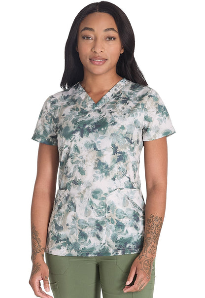 Nature Trail Dickies Print V Neck Scrub Top DK667 NTRL - Scrubs Select