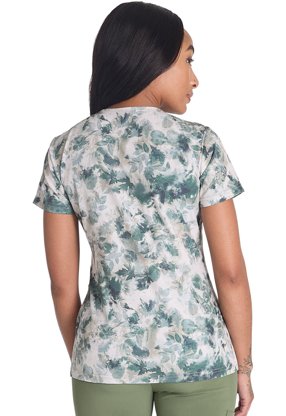 Nature Trail Dickies Print V Neck Scrub Top DK667 NTRL - Scrubs Select