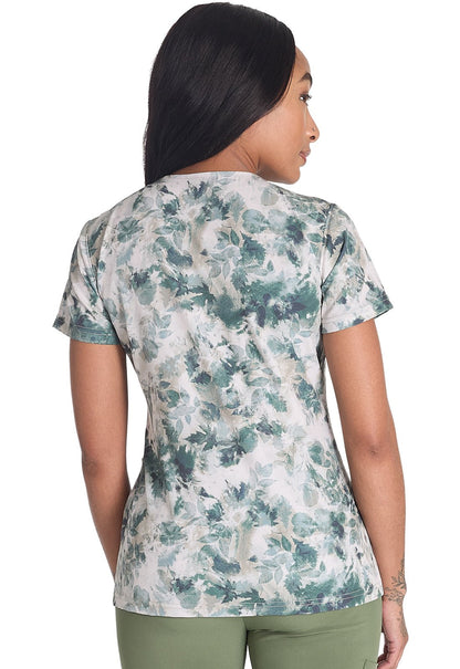Nature Trail Dickies Print V Neck Scrub Top DK667 NTRL - Scrubs Select