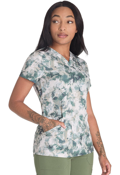 Nature Trail Dickies Print V Neck Scrub Top DK667 NTRL - Scrubs Select