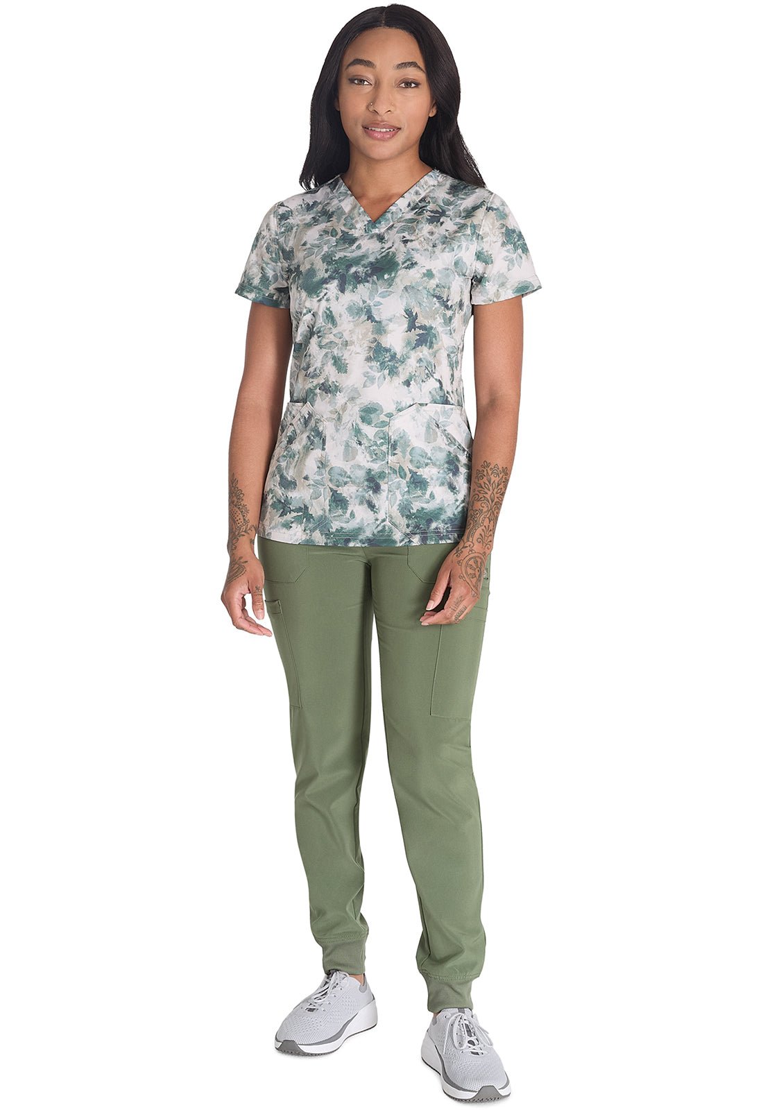 Nature Trail Dickies Print V Neck Scrub Top DK667 NTRL - Scrubs Select
