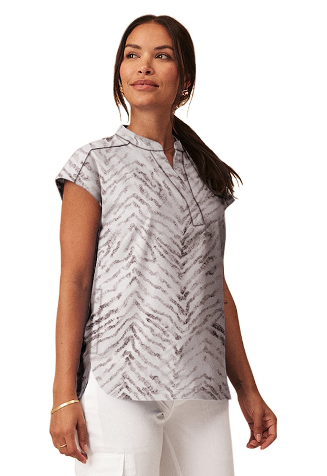 Natures Reflection Healing Hands Journey Print Scrub V Neck Top HH912 NTRF - Scrubs Select