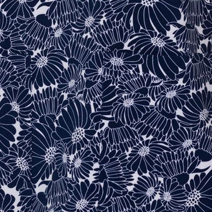 Navy Daisy Med Couture Print V Neck Scrub Top MC8564 NASY - Scrubs Select
